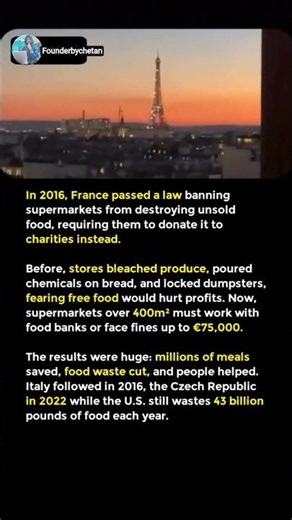 France offically Ban food waste #shorts #france