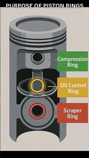 The Hidden Job of Piston Rings Inside Your Engine #MechanicalAnimation #Engineering