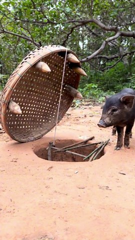 Creative Skills Unique Wild Boar Trap in Forest #boar #wildlife #animals