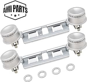 Double Burner Assembly WB16K10026 WB29K17 Double Stove Top Double Surface Burner Kit Replacement Compatible with General Electric Hot.point Gas Stove Range Assembly(2pack) by AMI PARTS