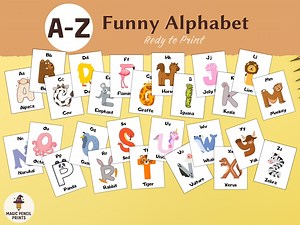 Alphabet Animals Flashcards for Preschoolers - Educational ABC Letter Cards - Etsy Australia
