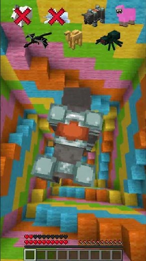 Rainbow Dropper vs Different Mobs #meme #shorts #minecraft