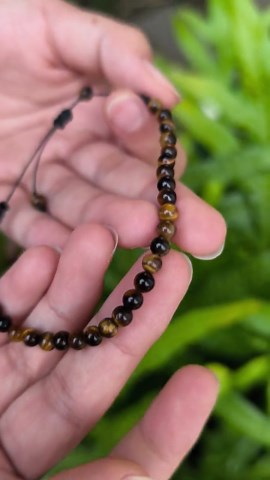 Minimalist Tiger's Eye Beaded Bracelet, Natural Stone Boho Jewelry - Etsy