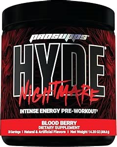 ProSupps Mr. Hyde Nightmare Pre Workout Powder with Caffeine & Beta Alanine - Preworkout for Intense Energy, Mental Focus & Performance - Gym & Fitness Supplements (Blood Berry, 30 Servings)