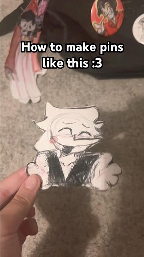 How to make pins w/o a badge maker!! #deltarune #pins #fypシ #badge #diy