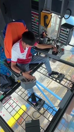 Life Inside a Giant Crane: What Gantry Crane Operators Really Face 🚢🔝 #Shorts