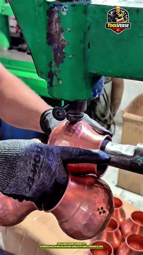 Copper Cup Forming and Texturing Process Using a Press Machine #CopperForming #PressMachine