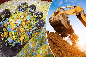 Il invente (d'une pierre deux coups) un bêton à base de plastique broyé pour remplacer le sable de construction