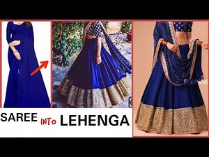 DIY: Convert Old Saree Into डिजाइनर lehenga | Lehenga cutting and stitching