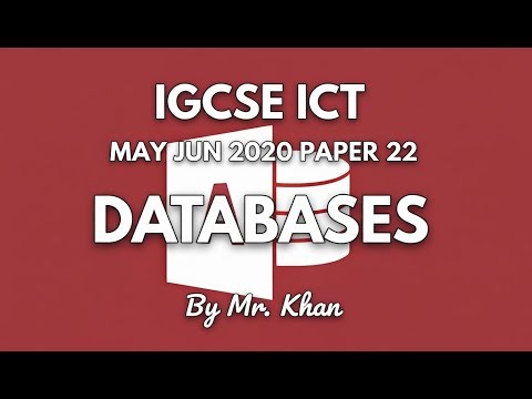 IGCSE ICT May Jun 2020 ICT 0417/22 Databases (Access) task Past Paper Solutions