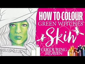 HOW TO COLOUR Green Witch's Skin | Halloween Colouring Tutorial