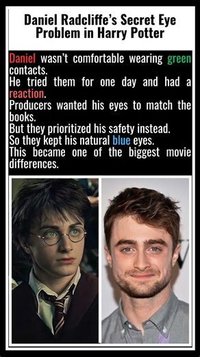 Daniel Radcliffe’s Secret Eye Problem in Harry Potter #harrypotter#shorts#danielradcliffe