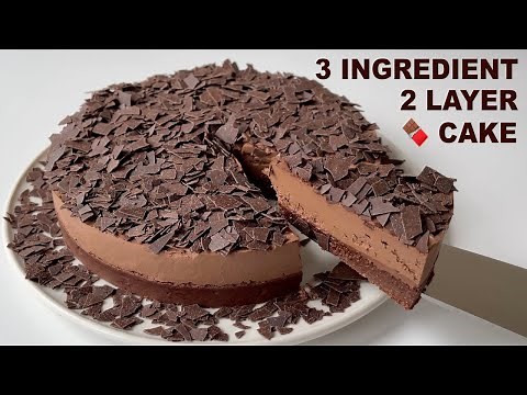 3 Ingredient 2 Layer Vegan Chocolate 🍫 Cake Made in 3 Minutes ⏱ no oven and easy plant based recipe
