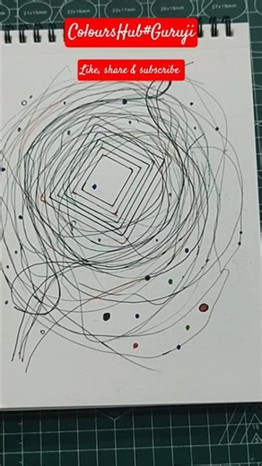 Easy Square drawing#art #youtube #ColoursHub#Guruji