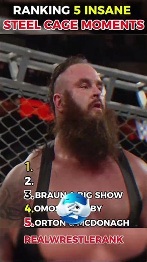 Ranking 5 Insane Steel Cage Moments 🔒🔥 | Brutality Inside the Cage! #wwe #wrestling #wwehighlights