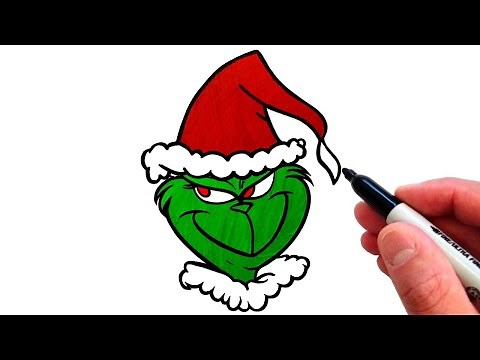How to Draw The GRINCH Head and Face!