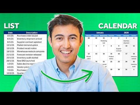Create a Dynamic Calendar From a List of Events in Excel