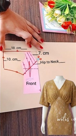 Kurti Pattern Making Cutting Tutorial ideas tips 💫#explain #shortreels#viralvideo #kurtidesign#tips