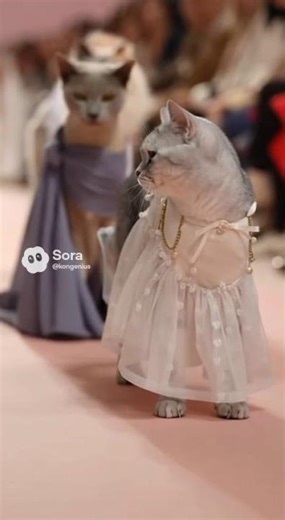 Cat Fashion Runway 🐾✨ #Shorts #Cats