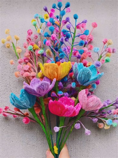 The romance of flowers is never out of style, slowly and slowly, slowly also shining #twi st stick handmade flower #han dmade diy #twist stick #gift #r omantic