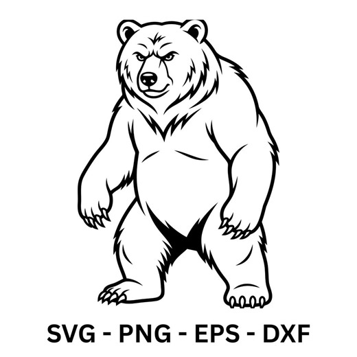 Bear Standing Tall Svg, Grizzly Bear Svg, Bear Head Svg Cut Files, Bear and Mountains Svg, Bear in the Woodland, Commercial Use - Etsy