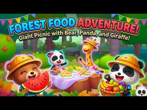 🐼 Kiki’s Yummy Picnic Party! 🍉 Eating Fruits in the Forest (BabyBus Kids)