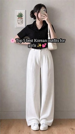 Top 5 best korean outfits ✨🌸 #outfitideas #kfashion #trending #fashion #aesthetic #koreanstyle