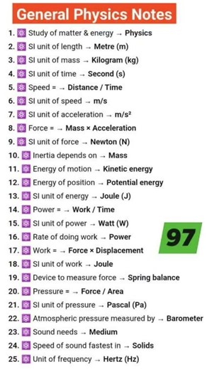 General physics notes #physics #gk #exam