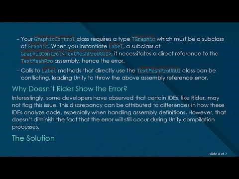 Understanding Unity Assembly Definition Errors: The Case of TextMeshProUGUI
