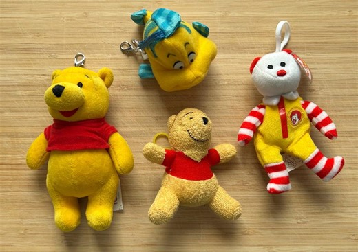 Pooh Bear Flounder Fast Food Plush Keychains/bag Charms - Etsy