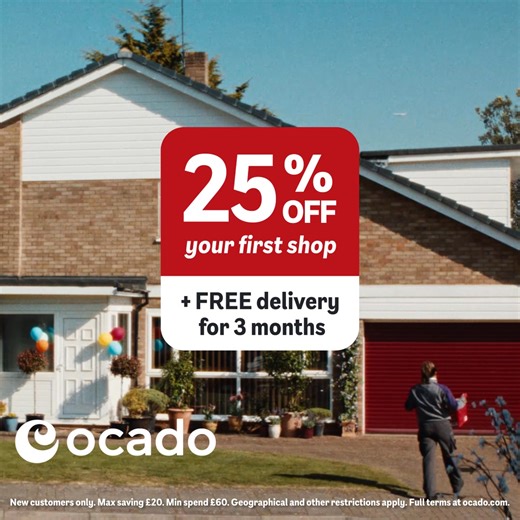 Get 25% off your 1st shop, free deliveries for 3 months and have absolutely everything delivered to your door. | Ocado