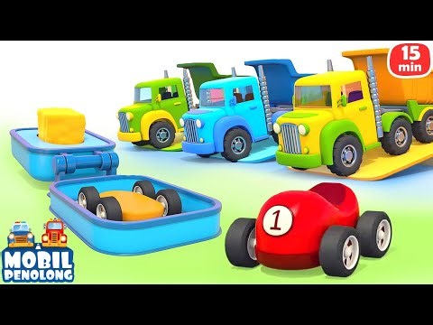 Petualangan di Jalan bersama Mobil Penolong. Mesin Pembuat Mobil, Mobil Polisi & Pengangkut Mobil