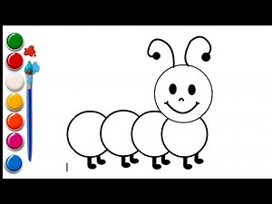 Cute Caterpillar Drawing for Kids | Easy Step by Step | Simple Bug Drawing