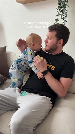 Baby ASL: 12-Month-Old Asks for Apple with Deaf Dad