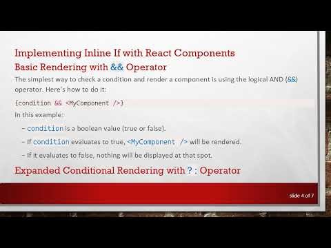 Leveraging inline if in React Components for Conditional Rendering