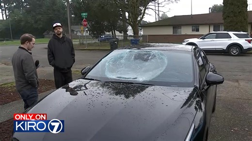 Only on KIRO 7, a family tells us about the terrifying moments something came crashing onto to their car in the middle of I-5! Plus, we ask WSDOT if anything is being done to protect drivers from dangers on overpasses. Watch KIRO 7 News at 4 and 6pm. | KIRO 7 News