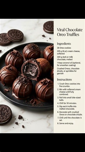 3-Ingredient Chocolate Oreo Truffles 🍫✨ No-Bake & So Easy! #sweettooth #homemade @sanabites