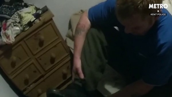 Moment driver who killed cyclist is arrested in bed