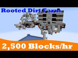 AFK Rooted Dirt Farm Tutorial 2500 blocks per hour