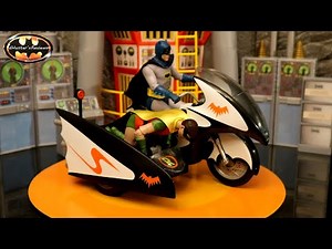 McFarlane Batcycle with Sidecar Classic Batman 1966 TV Series Adam West Vehicle Review & Comparison