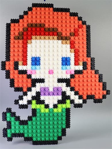 Ariel in Pixel Art - A Colorful Disney Princess Design