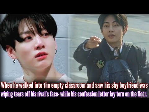 When he walked into the empty classroom and saw his shy boyfriend was wiping tears off his rival's..