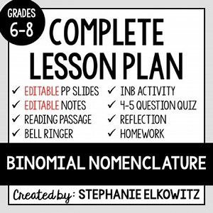 Binomial Nomenclature Lesson | Printable & Digital