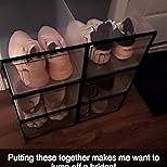 Stackable Clear Shoe Boxes, 12 Pack Shoe Storage Containers for Closet Organization, Clear Plastic Shoe Box Storage Solution, X-Large, White