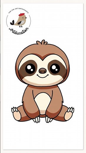 How To Draw A Cute Sloth #howtodraw #sloth #drawing #shorts