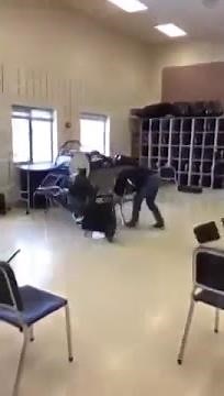 Kid destroys classroom
