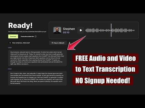 FREE Audio and Video to Text Transcription NO Signup Needed!