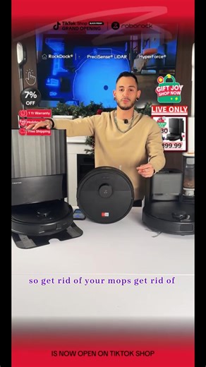 Roborock Qrevo Series Robot Vacuum and Mop, 10,000Pa suction, Self-Drying, Auto Mop Washing, Self-Emptying & Refilling, 10mm Mop Lifting, Smart Obstacle Avoidance (QV 35S) #TikTokShopHolidayHaul #TikTokShopCyberMonday