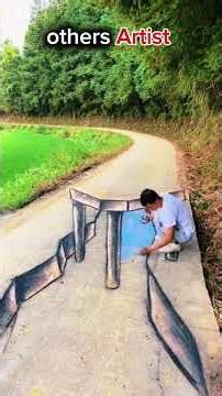 creative people making 3d drawing on road🥶🥶......