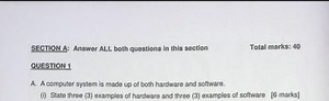 A computer system is made up of both hardware and software.St... | Filo